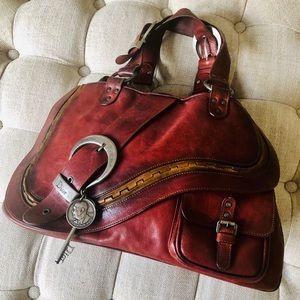 Dior Classic Gaucho Saddle Burgundy Leather
